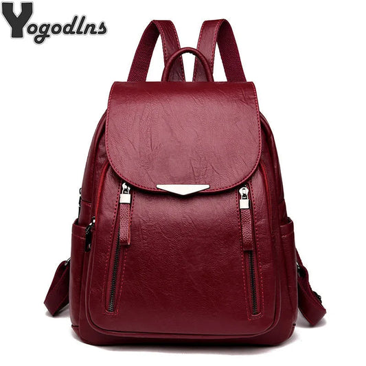 Dámský batoh cestování velkým batohem PU kožená kabelka Scholag pro dívky dámské tašky ženské rameno záda mochila