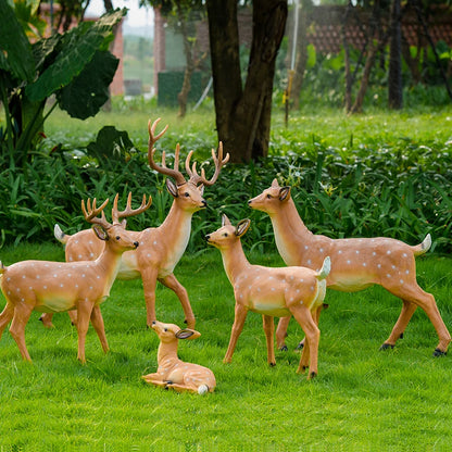 Estátuas de jardim de pomares simulados de animais sika veado frp ornnings jarda decoração de casa decoração paisagem escultura de decoração de jardinagem ao ar livre
