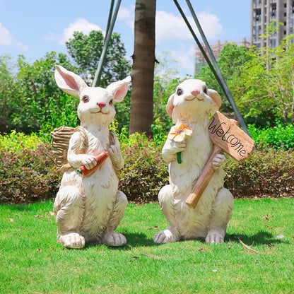 Hage dekorasjon utendørs tegneserie kaninskulptur landskap frp statue landskap stor simulering dyr figurer feriegave