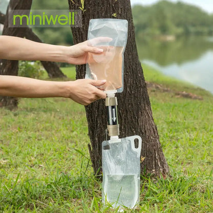 Miniwell L630 Tragbares Wasserfilter -Überlebenskit mit Tasche zum Campen, Wandern und Reisen