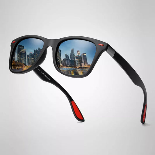 Horúci predaj Polarizované slnečné okuliare Men Klasické štvorcové plastové slnečné okuliare Muž čierne cestovné odtiene UV400