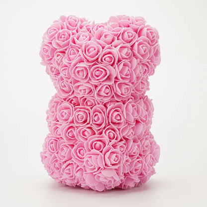 Cadeau de la Saint-Valentin 25 cm Rose en peluche ours de fleurs ours avec des fleurs Rose rouge