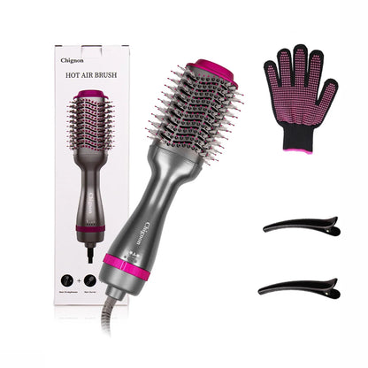 Opgradering 3 i 1 hårtørrer Volumizer Hot Air Hair Styling Brush Professionel Blow Drybor Comb Curling Iron Hair Exchultier Brush