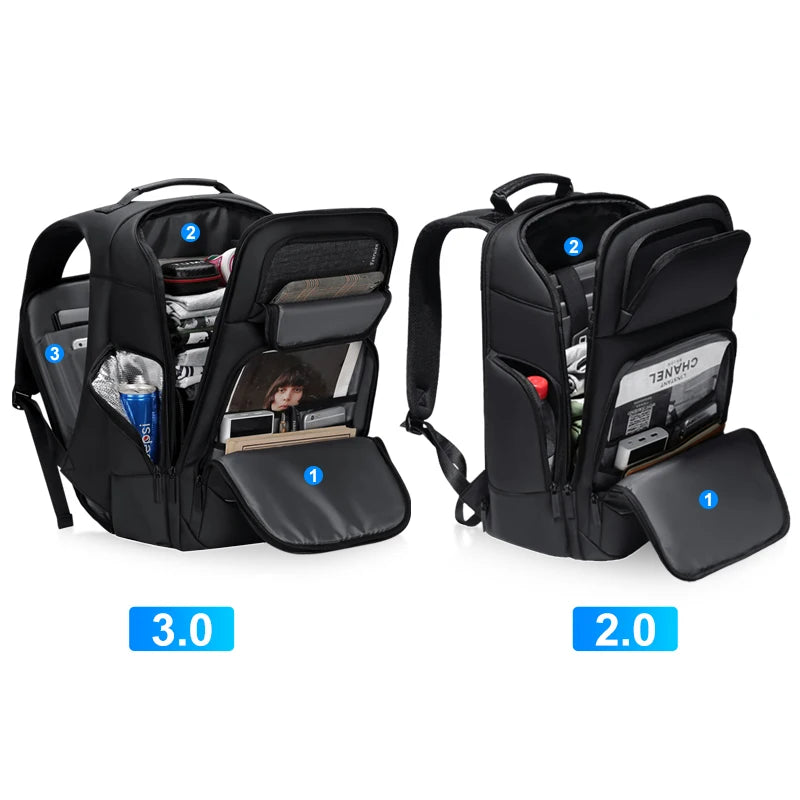 Fenruien vodootporni ruksaci USB punjenje školske torbe protiv krađa Men Backpack Fit 15,6 inčni prijenosni prijenosni ruksak Veliki kapacitet Veliki kapacitet