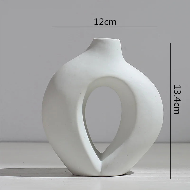 Ceramic Vase Abstract Flower Arrangement Hydroponic Crafts Ornaments Modern Home Decoration Accessories White Vases Decor