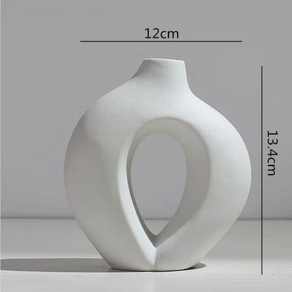 Ceramic Vase Abstract Flower Arrangement Hydroponic Crafts Ornaments Modern Home Decoration Accessories White Vases Decor
