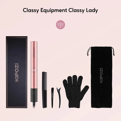 Kipozi V7 Rose Gold Luxury Poverník vlasov Curling Iron Titanium Flat Iron pre rôzne vlasy Salon Salon Styling Nástroj