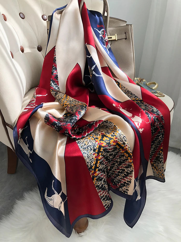 100% rent silke tørklæde og sjaler damer 2021 hangzhou ægte silkeindpakning til kvinder trykker sjaler tørklæder silke naturlig foulard femme
