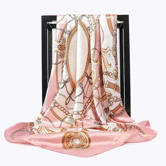 90*90 cm luksusowa marka kwadratowy szalik moda na plażę Kobiety jedwabny opakowanie wiosna letnia szal damskie faulard bandanna tłumik hidżab