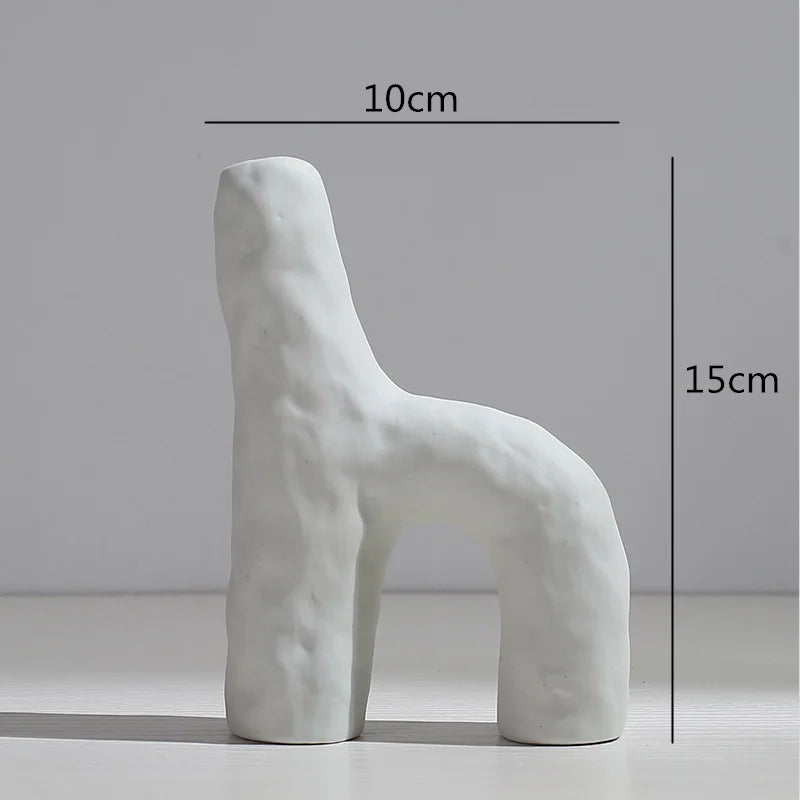 Ceramic Vase Abstract Flower Arrangement Hydroponic Crafts Ornaments Modern Home Decoration Accessories White Vases Decor