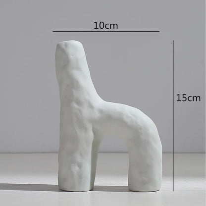 Ceramic Vase Abstract Flower Arrangement Hydroponic Crafts Ornaments Modern Home Decoration Accessories White Vases Decor