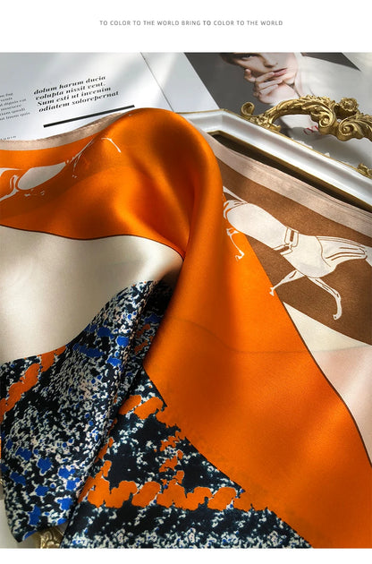 100% Pure Silk Scarf and Shawls Ladies 2021 Hangzhou Real Silk Wraps for Women Print Shawls Scarves Silk Natural Foulard Femme