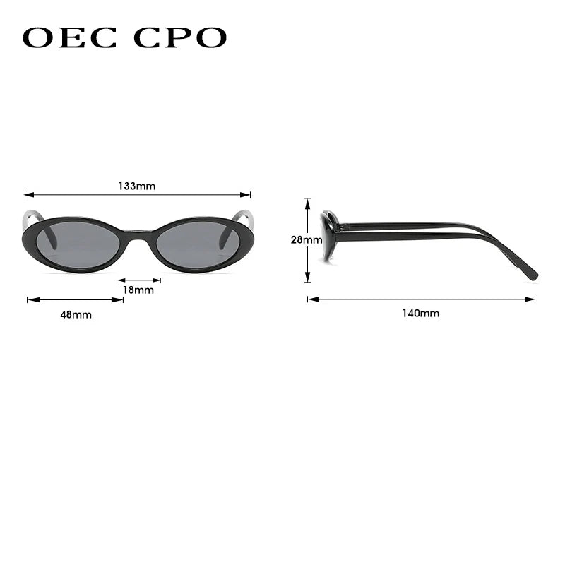 OEC CPO Sexy malé oválné dámské sluneční brýle 2023 Nový módní leopard hnědý horký sluneční brýle ženské retro barevné stíny brýle