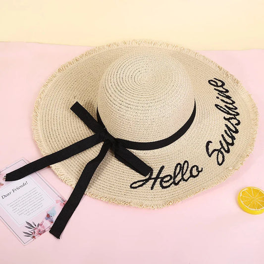 Horúce dámske módne okrúhle top Široký okraj s opaľovacím krémom Summer Outdoor Beach Fedora klobúky Elegantné dámy slané čiapka Vintage Panama čiapka