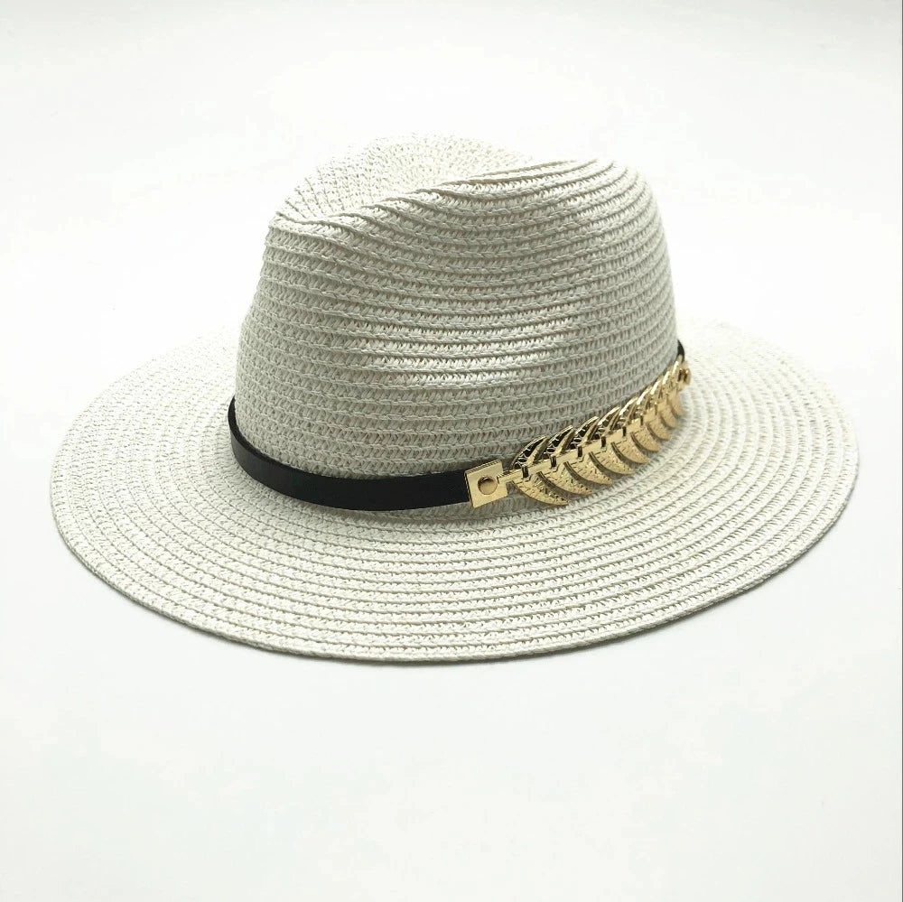 Hot Sell Wid Brim Summer Beach Sand Sun Hat Women Men Panama Vintage Fedora Pagning Hat Mins British Sun Shade Straw Pagning Caps