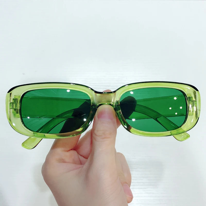 Lille rektangel solbriller Kvinder oval vintage brand designer firkantet solbriller til kvinder nuancer kvindelig briller anti-blæse UV400