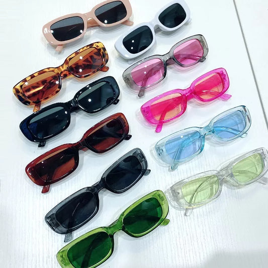 Gafas de sol rectangulares pequeñas para mujeres diseñador de marca vintage ovalga lentes cuadrados de sol para mujeres con gafas femeninas anti-Glare UV400