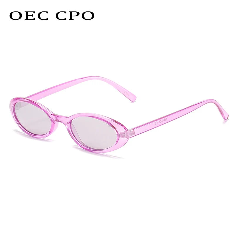 OEC CPO sexet lille oval kvinders solbriller 2023 ny mode leopard brun varm solbriller kvindelig retro farverig skygge briller