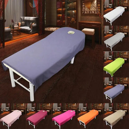 Lençóis de beleza folhas de salão de salão de salão de massagem 9color lençóis macios spa spa lençóis de tampa de mesa com buraco