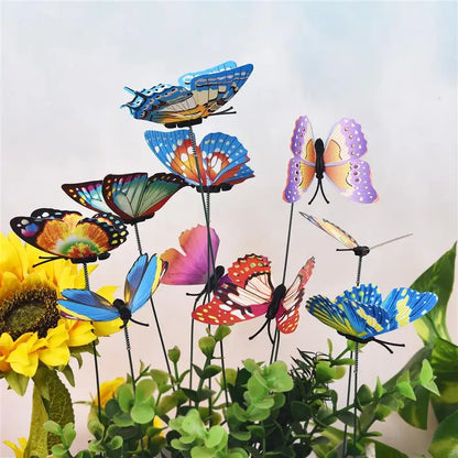 Haug med sommerfugler hage yard planter fargerike lunefull sommerfugl innsatser dekoratdekor hagearbeid dekorasjon dekorasjon