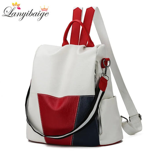 2023 Nová vysoce kvalitní kožená žena batoh Anti-krádeže Travel Backpack Velká kapacita školní tašky pro dospívající dívky mochila