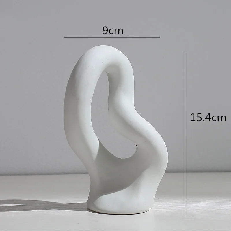 Ceramic Vase Abstract Flower Arrangement Hydroponic Crafts Ornaments Modern Home Decoration Accessories White Vases Decor