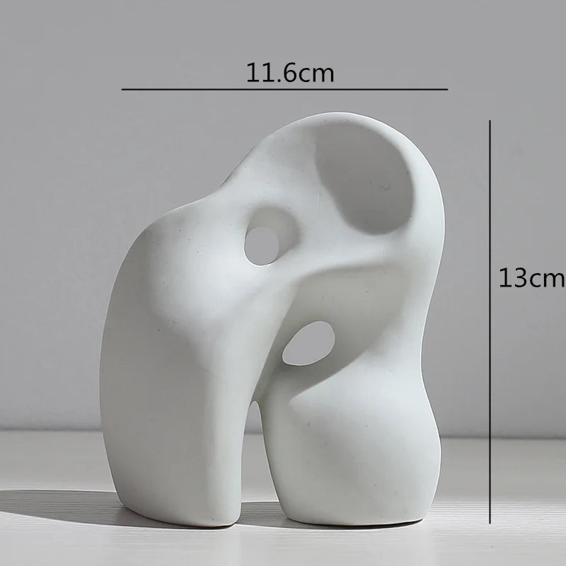 Ceramic Vase Abstract Flower Arrangement Hydroponic Crafts Ornaments Modern Home Decoration Accessories White Vases Decor