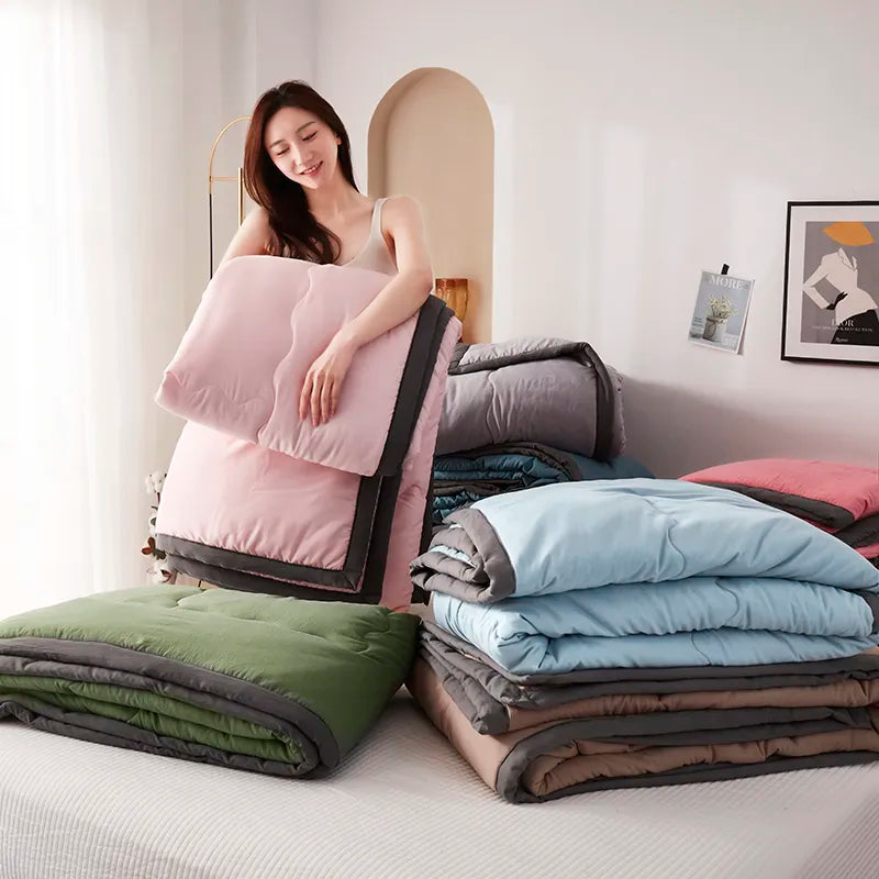 【Summer Quilt】 Waschen weiche Baumwolldecke Duvet Klimaanlagenzimmer Verwenden Sie Flora Print Twin/Full/Queen/King 150*200/180*220/200*230