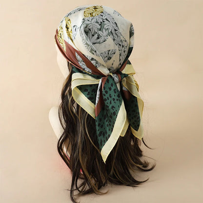 70x70cm feminino lenço de seda sentimento de cabelo quadrado de marca bandana bandana silenciador comissários de bordo do lenço de bordo do lenço