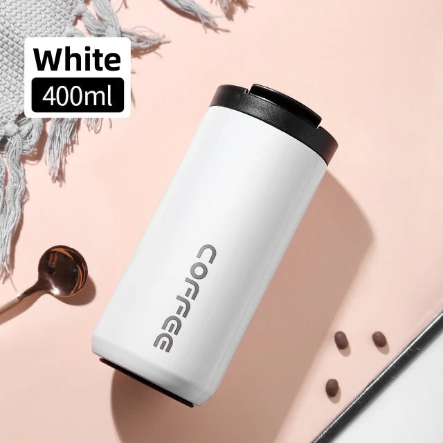 400ML Stainless Steel Coffee Thermos Bottle Thermal Mug Leakproof Car Vacuum Flasks Coffee Cup Travel Portable Insulated Bottles