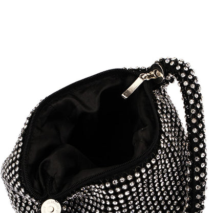 Bolsa de pulseiras para mulheres de diamante de prata cintilante mini