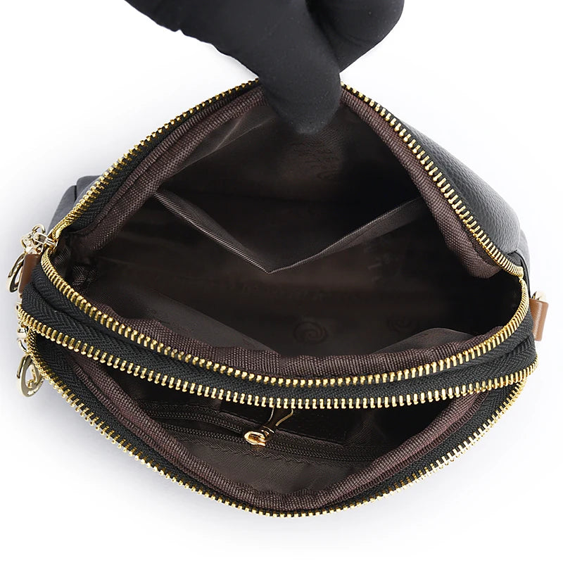 100% echte Leder -Umhängetasche Frauen Handtaschen Designer Kuhläden -Klappentasche Luxus Frauen Messenger -Taschen Crossbody Taschen für Frauen