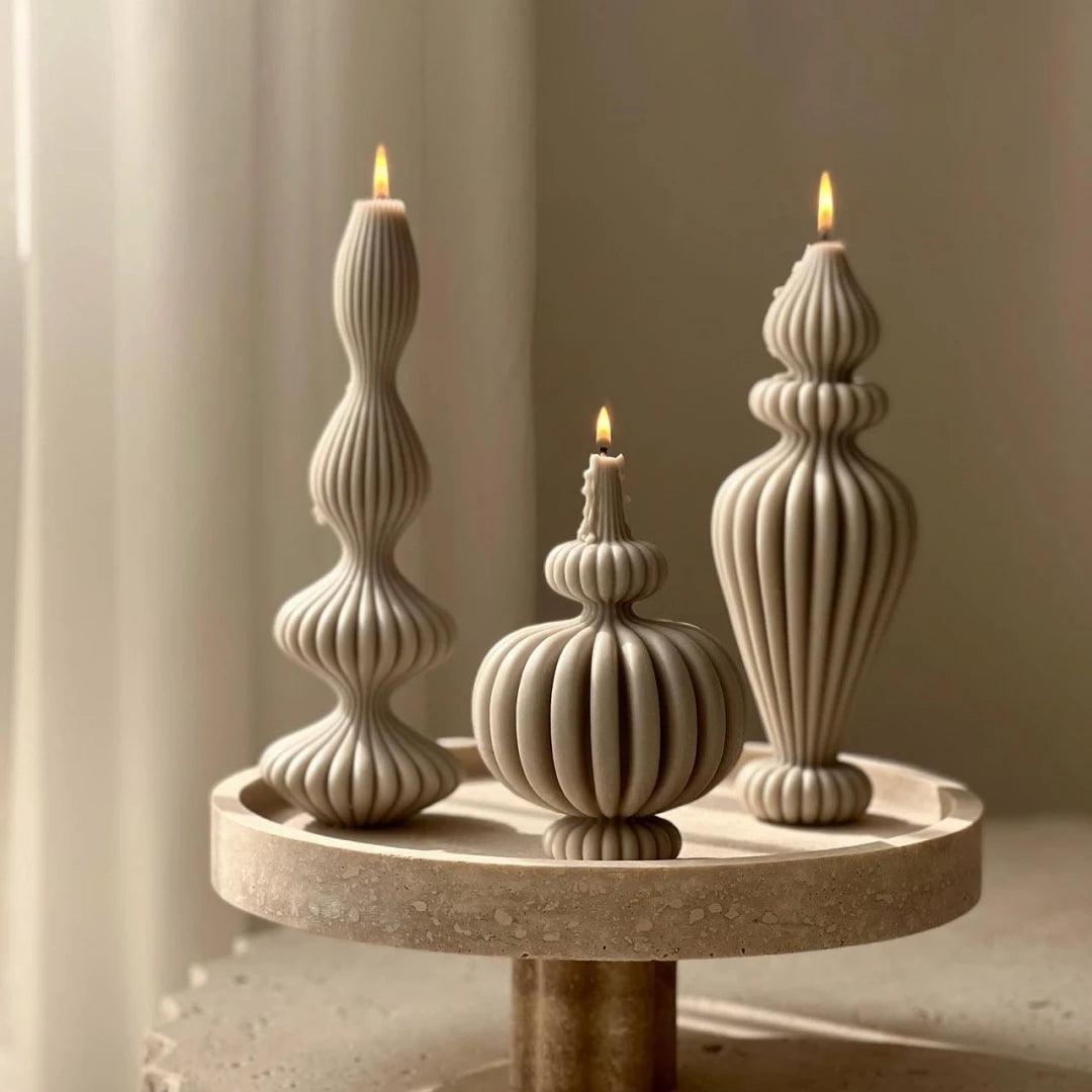 8-36cm grande vaso em forma de vela molde de silicone listrado coluna de vela de vela molde de silicone molde em forma de resina molde de molde de gesso molde