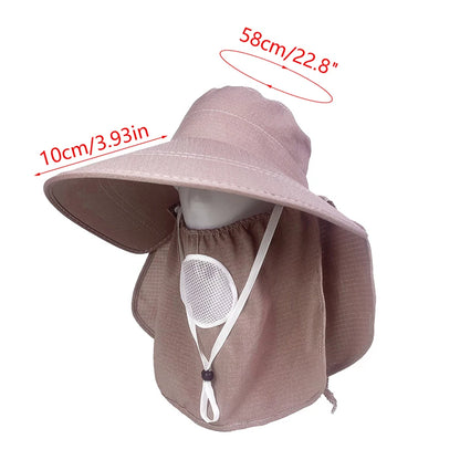 Summer Hat Women Outdoor Cycling Sunshade Face Mask Borre ancho Suncreen Sun Hats Casual Sunhat Visor UV Protección nueva