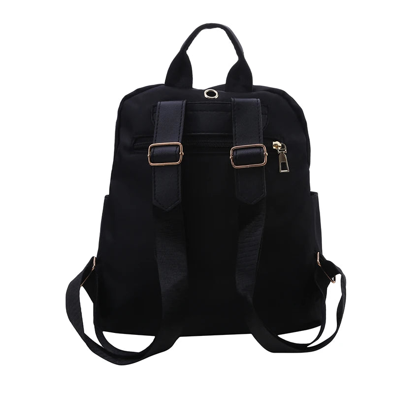 Egyszerű PU fekete nagy kapacitású hátizsákok Női utazási táska szilárd harajuku hallgató iskolásáska hátizsák unisex táskák High Street