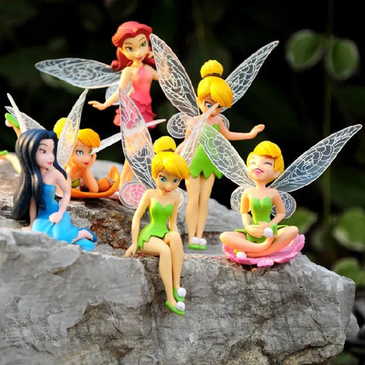 6ks/set anime Tinkerbell Fairy Tales Girls Tinker Bell PVC Action Figures Hračky