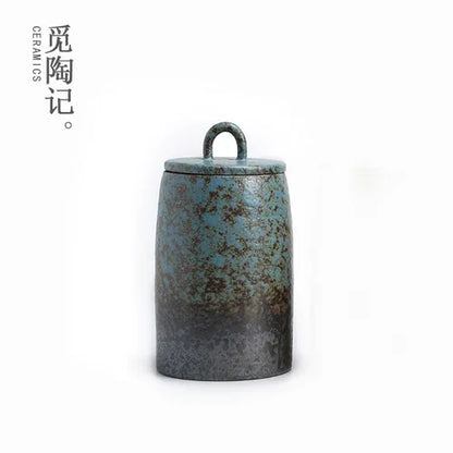 Stoneware Tea Tins Porcelain Sealed Jar Household Large and Small Size Japanese Style Tea Container Tea Box Tea Jar Tea Storage