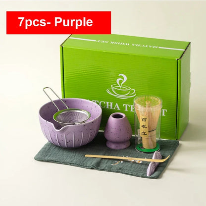 4/6PCS 7pcs Matcha White Tea Whisk Teaware Japanese Ceremony Bamboo Chasen Tea Tool Tea Brush Exquisite Matcha Kit for Teaset