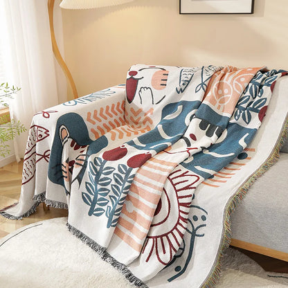 Copertura di divano cartone animato Letti a doppio uso Blanekets lanciare tappetino da picnic coperta con bassiera divano letto universale decorativo
