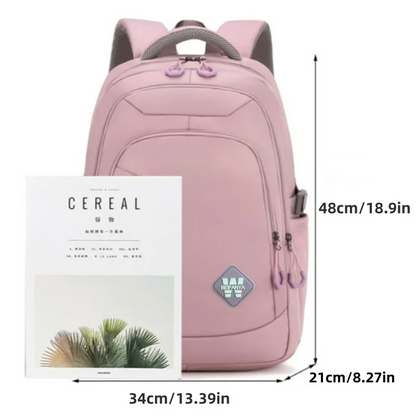 Nylon Backpack For Women With Large Capacity And Sturdy Shoulder Bag Water Resistant