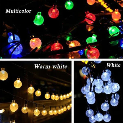 Solar String Lights Outdoor Crystal Fairy Light Chritmas Garland 8 Modus Waterproof Patio Light For Garden Party Decor