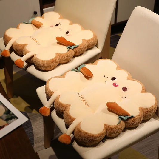 Simulación pan tostada cojín relleno espuma de espuma en rodajas de pan en rodajas de almohada de almohada de sofá decoración asiento de asiento