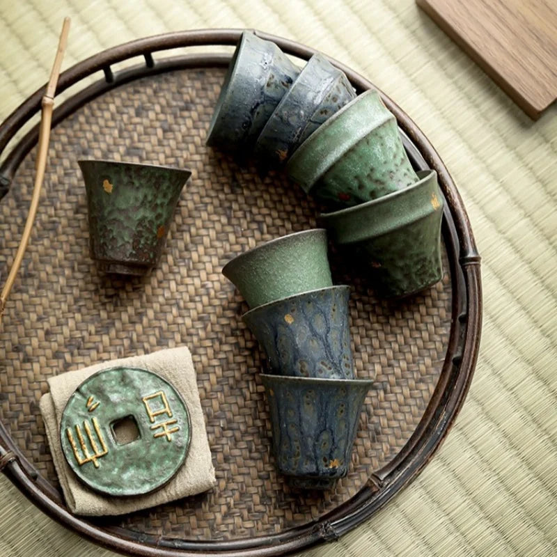 2/pcs  Retro Japanese style Teacups  Tea Set Cups Kung Fu Tea Cup Ceramics Teaware Cup for tea Small Teacup