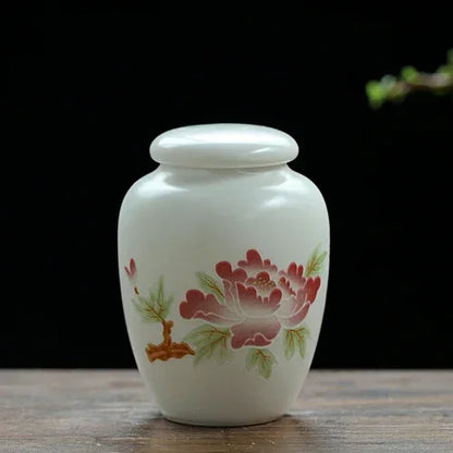 Portable Ceramic Tea Caddy Household Storage Sealed Tank Travel Coffee Moisture-proof Jar Kitchen Spice Candy Containers