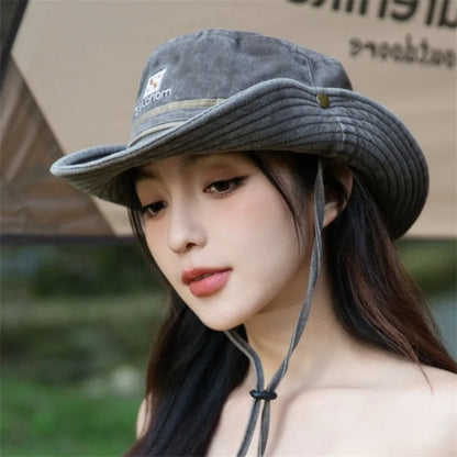 Atmosphere Style Sun Hat for Women, Spring and Summer Sunshade Fisherman Hat for Mountaineering, Camping, Travel, and Outdoor