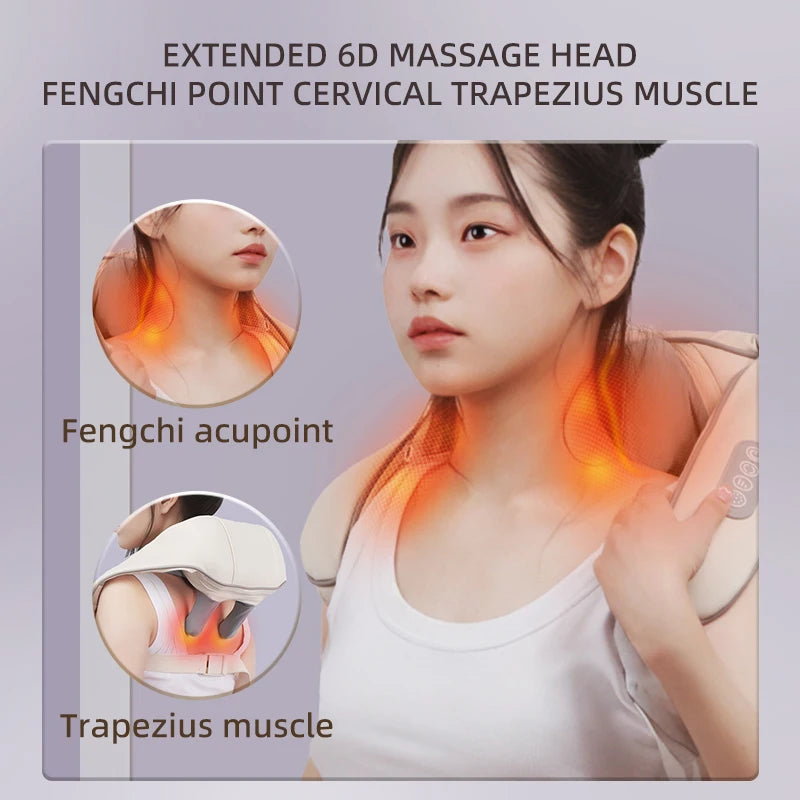 Neck And Shoulder Massager Wireless Shoulder And Back Kneading Massage Shawl Trapezius Neck Cervical masajeador