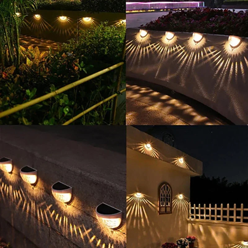 1-10 חפץ LED אור סולארי מנורות קיר חיצוניות מנורות גינה אנרגיה עמיד למים מנורת גדר סולארית אורות קישוט לחג המולד אורות פסטון