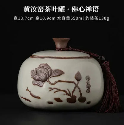 Ceramic Tea Caddy Storage Tank Sealed Jar Candy Jar Tea Box Sugar Bowl Tea Organizer Home Food Container Decorative Jars Tea Can