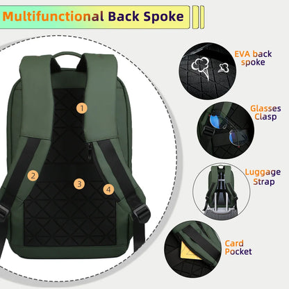 Heroic Knight Slim Business Backpack Men USB Port Multifunktion Rejse rygsæk Vandtæt 14 "15.6" Laptop Bag til Work College
