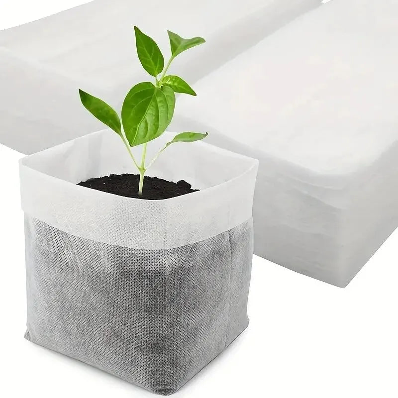 8x10cm 100 stk Bionedbrydelige frøplantesposer, ikke-vævede planter Growbags, stoffrøplanter Planter Pose, Home Garden Supply